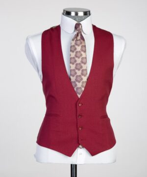 ox blood braided Male suit