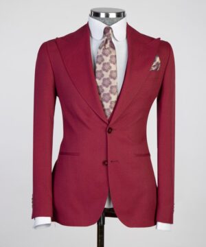 ox blood braided Male suit