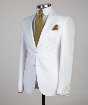 white 3 piece  Male suit