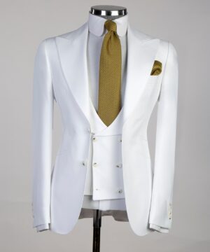 white 3 piece  Male suit