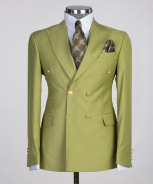 shallow gold breasted suit for men
