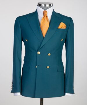 cyan breasted suit for men