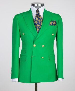 Green  breasted suit for men