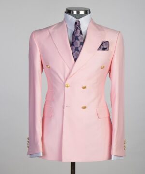 Light Pink breasted suit for men