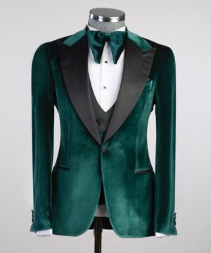 Green Statin black sleeves suit for men