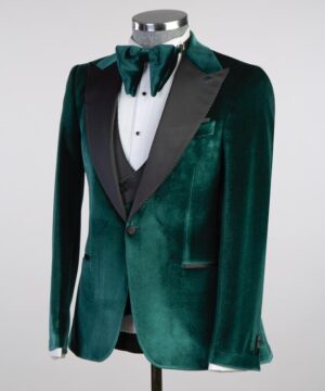 Green Statin black sleeves suit for men
