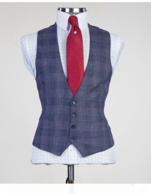 stripped check  suit for men