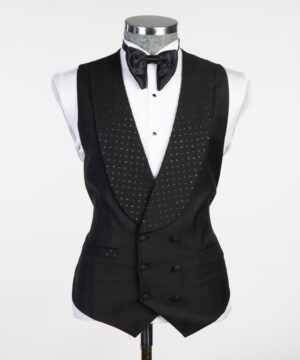 black satin collar suit for men